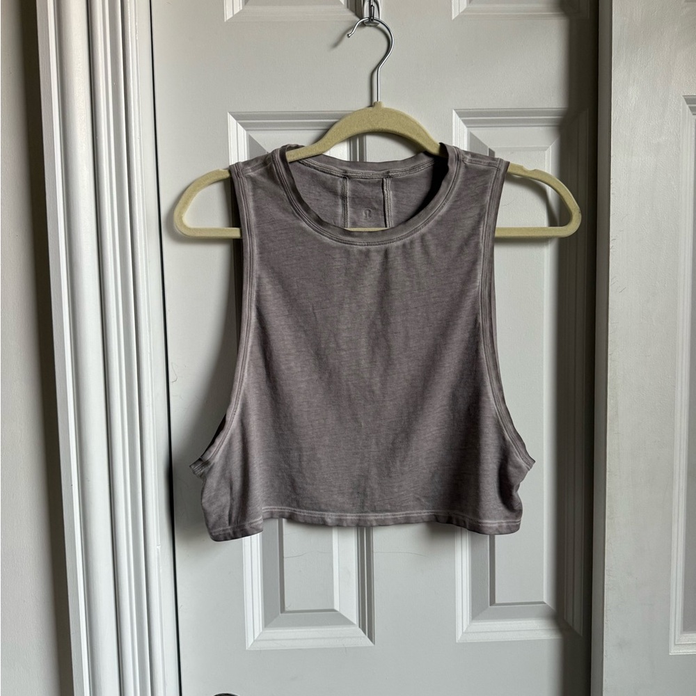 Lululemon crop grey tank *washed/fade - Picture 4 of 7
